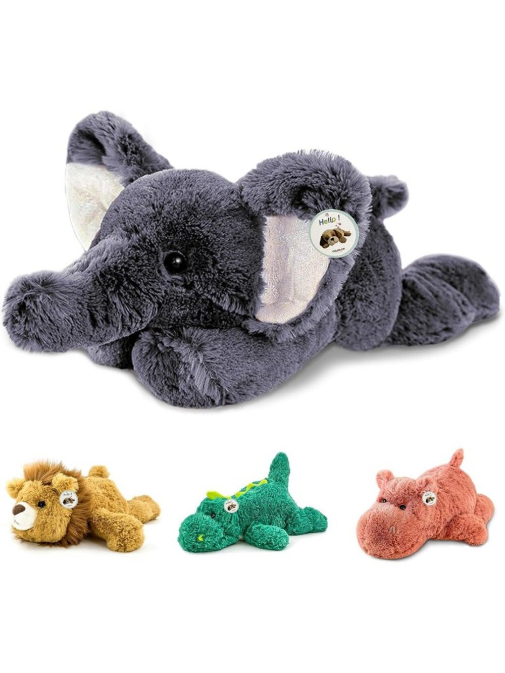 20" Elephant Weighted Plush Toy - 4 lbs Stuffed Animal Pillow for Relaxation